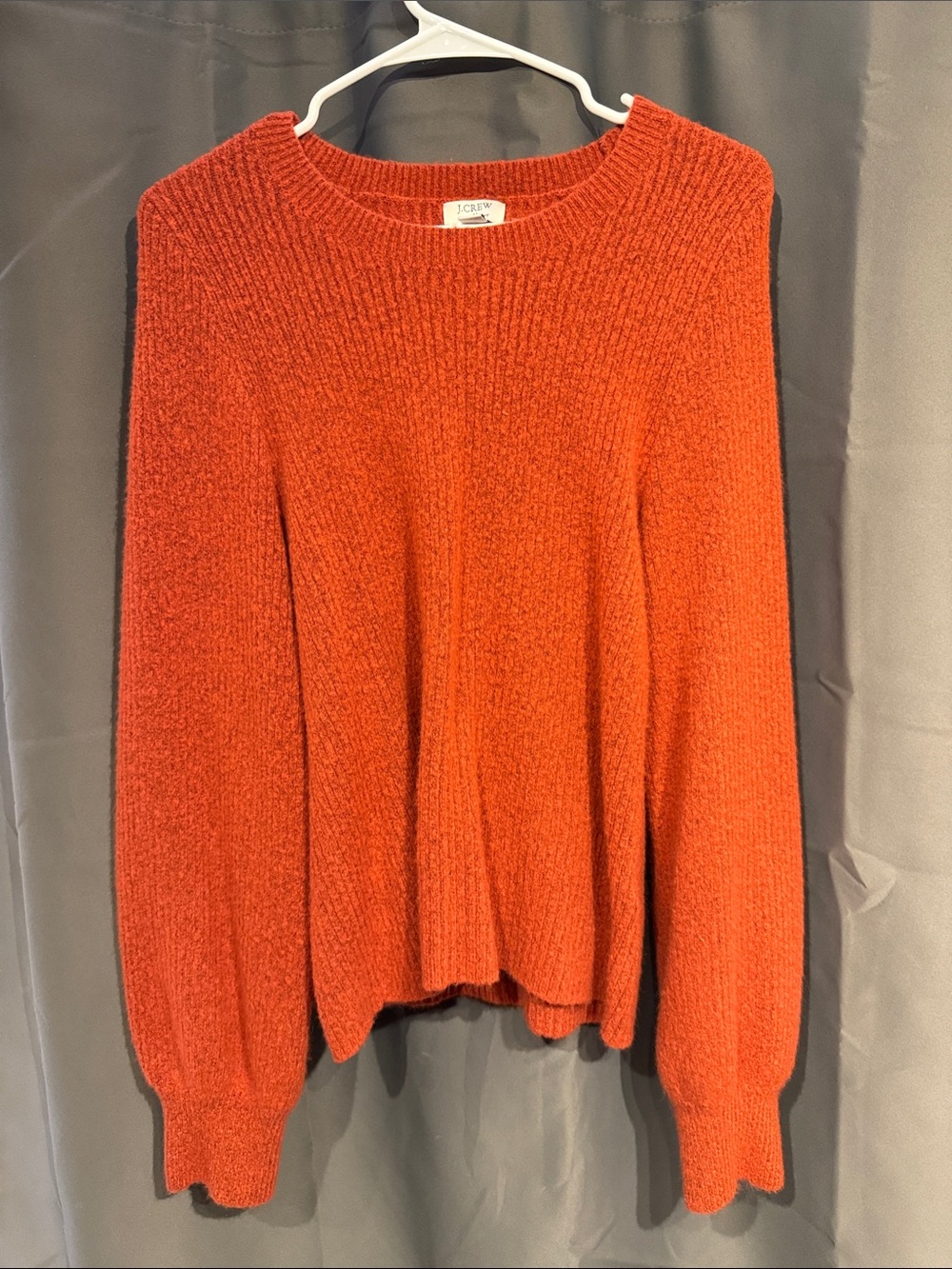 J. Crew burnt orange-rusty Red Cozy Crewneck Sweater extra soft
